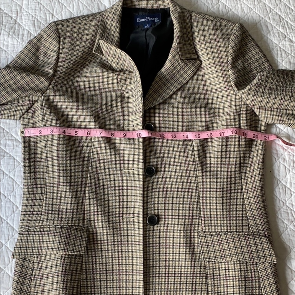 Evan Picone Suit Jacket Blazer trendy Plaid - Picture 3 of 5